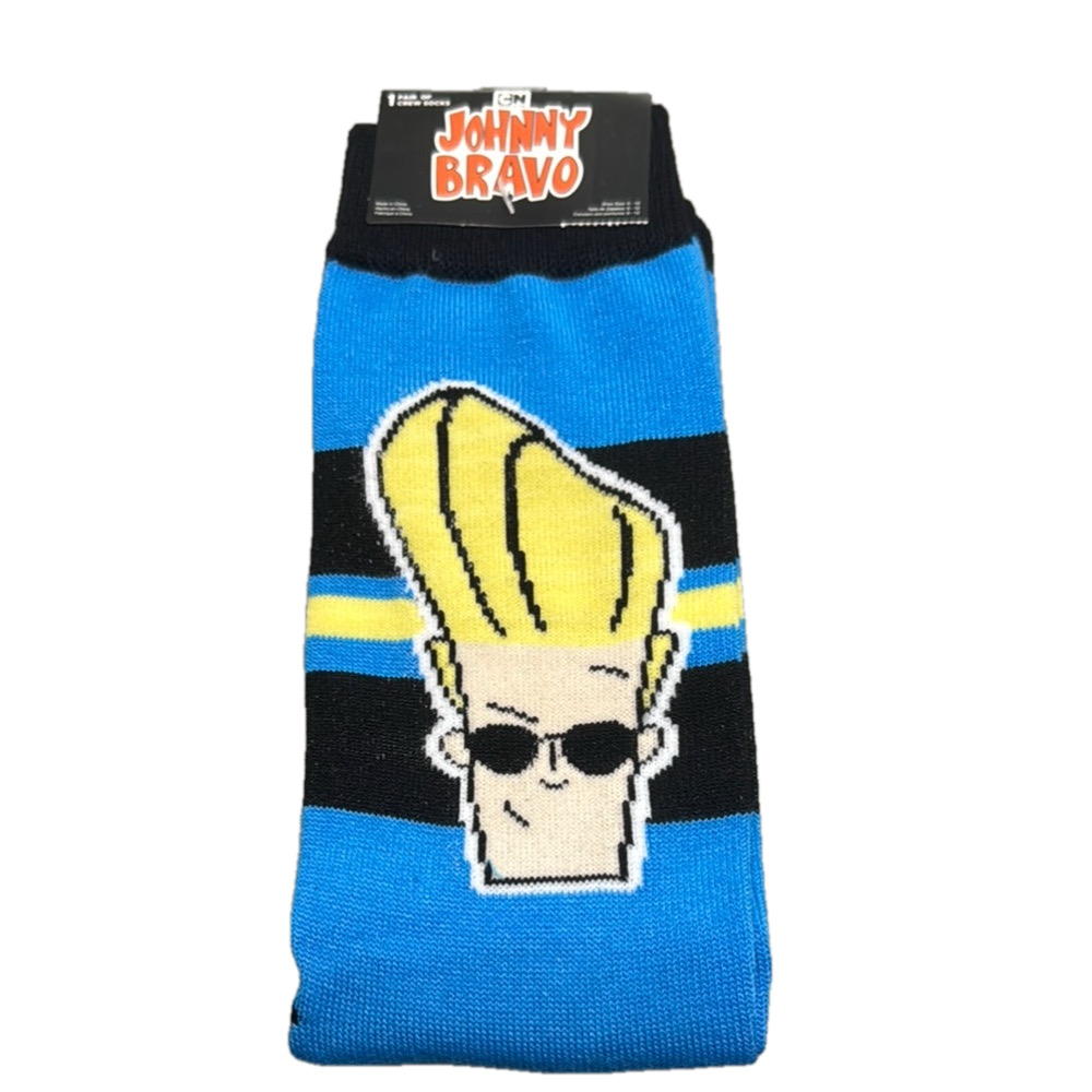 Cartoon Network Johnny Bravo Blue and Black Casual Socks